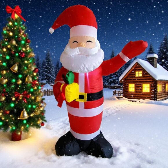 1.5M Inflatable Santa Claus with LED Lights for Christmas Yard Lawn Decor - Picture 1 of 5